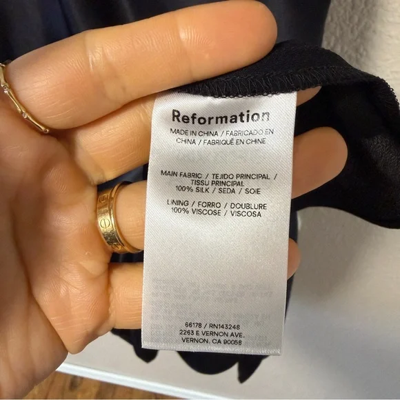 NWOT Reformation Lila Silk Dress Black Slip Minimalist 90s Chic Quiet Luxury S - Picture 9 of 12